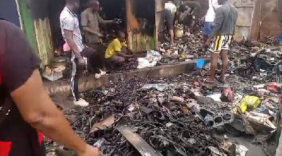 Fire guts three auto parts shops and cold store in Accra