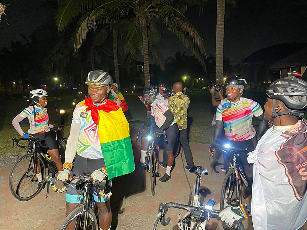 Swing for Autism – Play with Stephen Cyclists arrive in Accra at La-Palm Royal Beach Hotel from Lagos