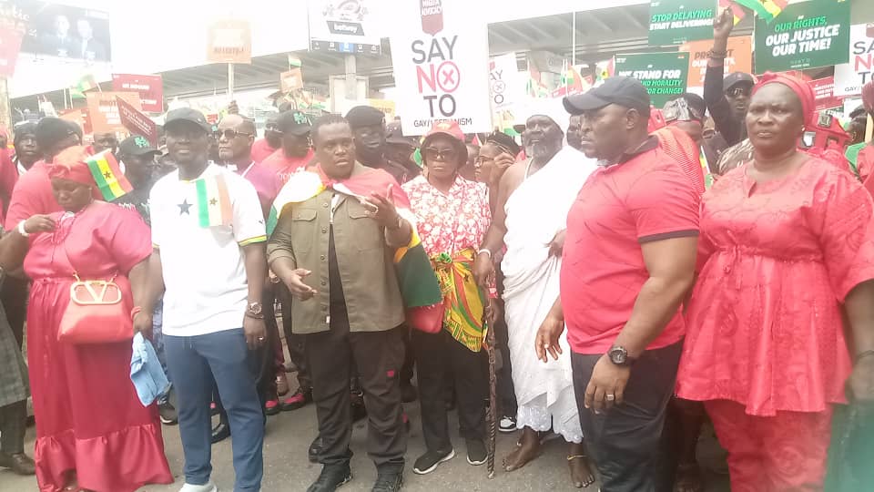 Proponents chants no “Trumu Trumu” in the ongoing protest against LGBTQ bill