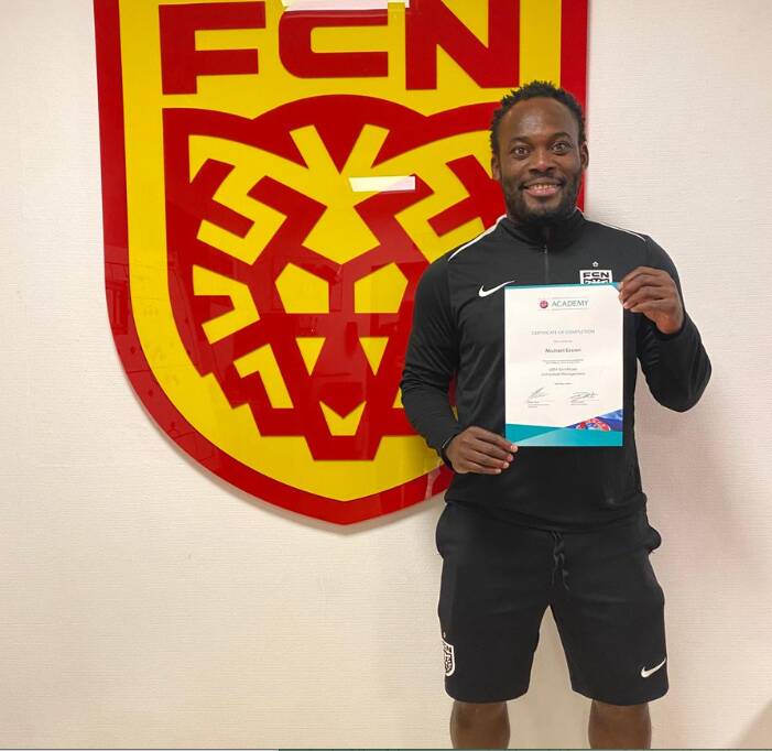 Michael Essien completes UEFA football management school, flaunts certificate on social media