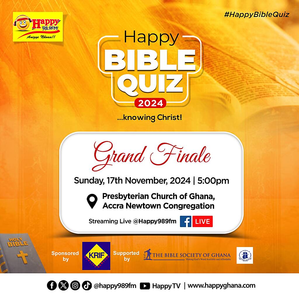 Grand Finale of 2024 Happy Bible Quiz scheduled for November 17