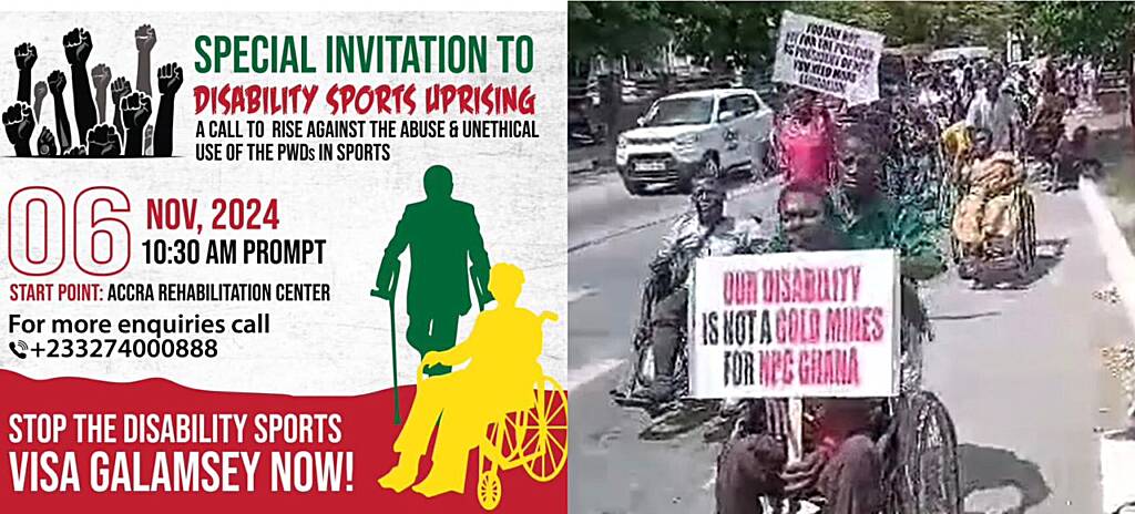 National Disability Sports Fraternity stages demo against ‘Visa Galamsey’, demands gov’t action