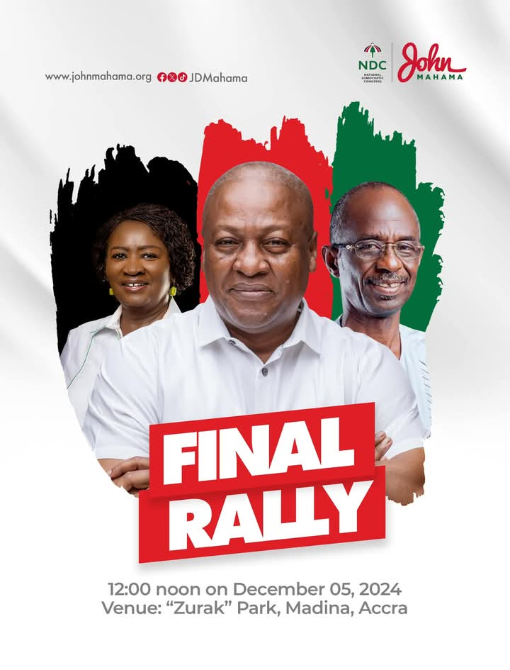 NDC to conclude 2024 election campaign with final rally in Accra