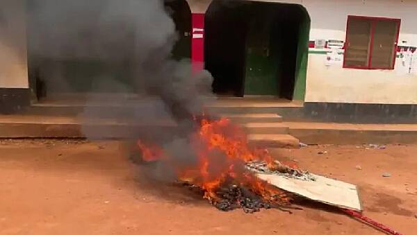 NDC party office in Mankranso set ablaze by party supporters