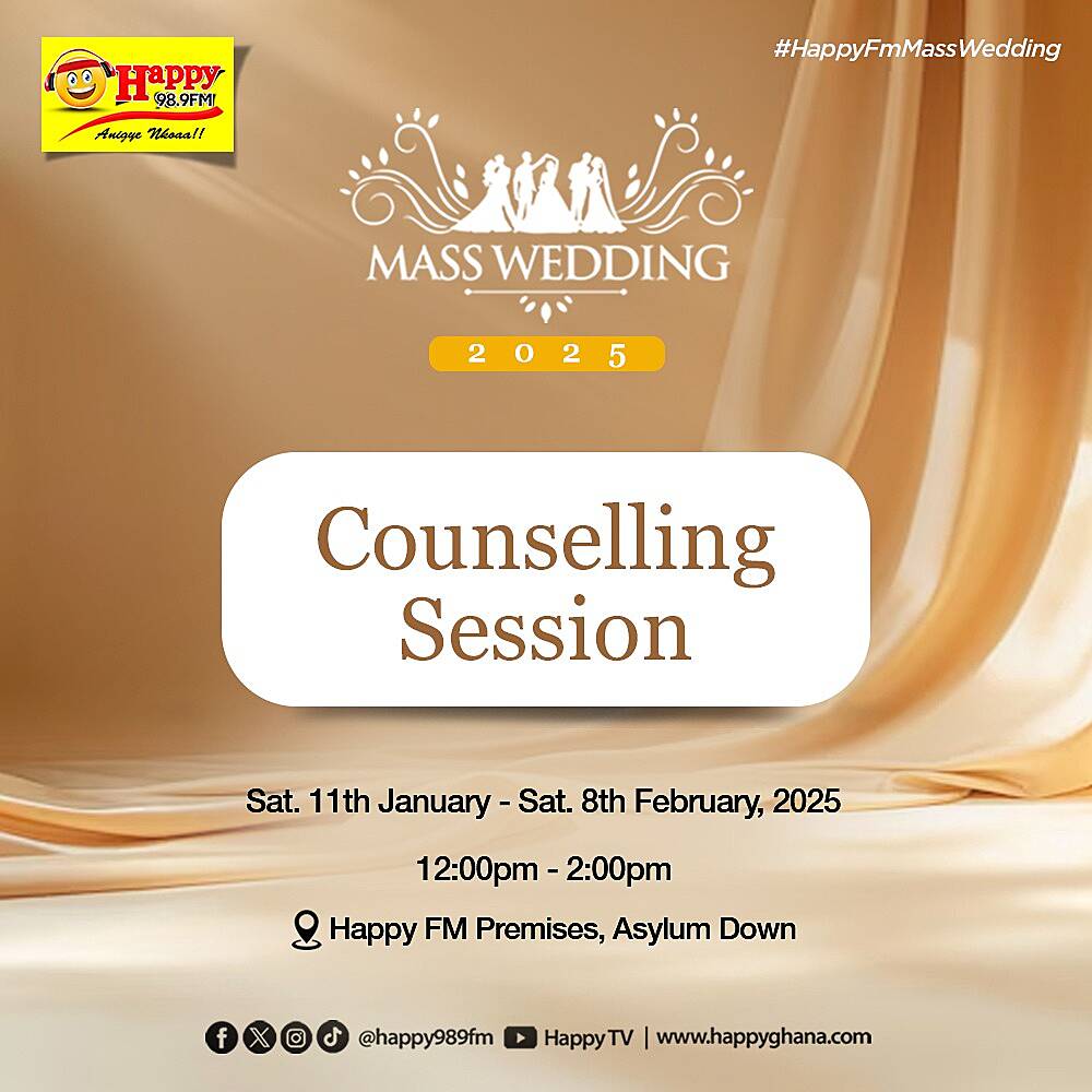 Happy 98.9FM commences counselling sessions for 19th annual mass wedding as registration closes