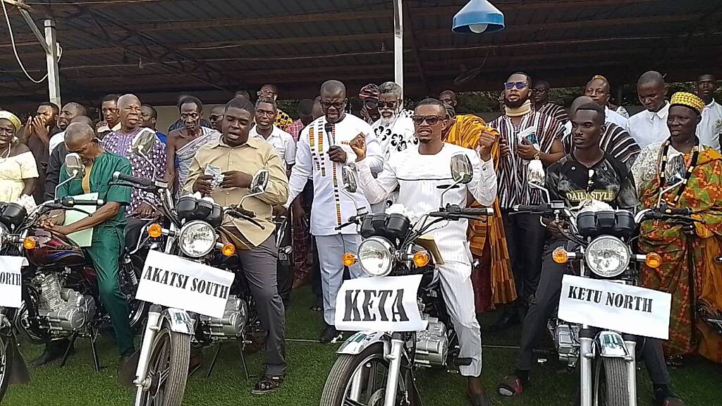 Council of State member Gabriel Tanko Kwamigah-Atokple supports Journalists with motorbikes